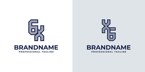 Letters GX and XG Dot Monogram Logo, Suitable for business with XG or GX initials