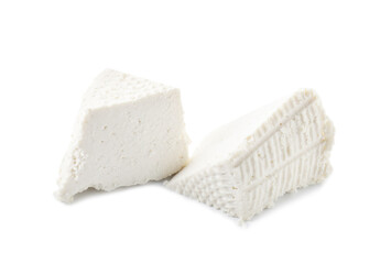 Tasty ricotta (cream cheese) isolated on white