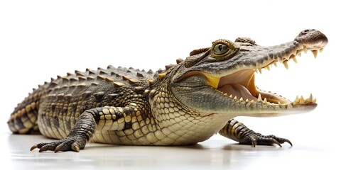 Naklejka premium crocodile isolated on white background AI Generative