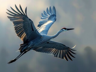 Fototapeta premium heron in flight