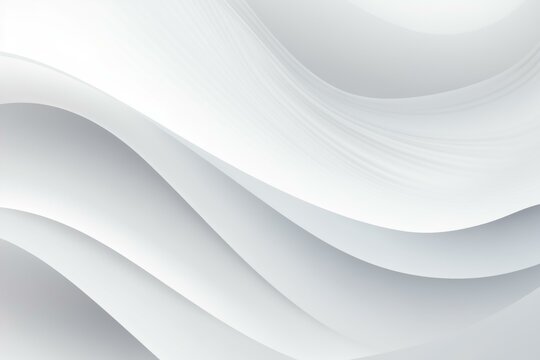 A serene abstract background featuring smooth waves of white and light gray, creating a soft and luxurious texture.