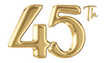 45th Anniversary Gold Number 3D