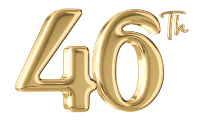 46th Anniversary Gold Number 3D