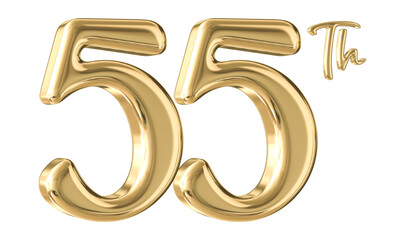 55th Anniversary Gold Number 3D