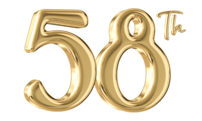 58th Anniversary Gold Number 3D