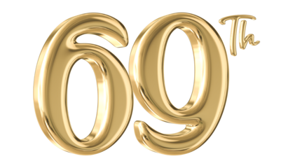 69th Anniversary Gold Number 3D