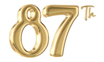 87th Anniversary Gold Number 3D