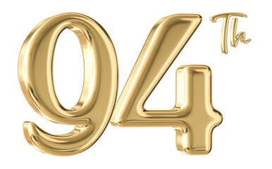 94th Anniversary Gold Number 3D