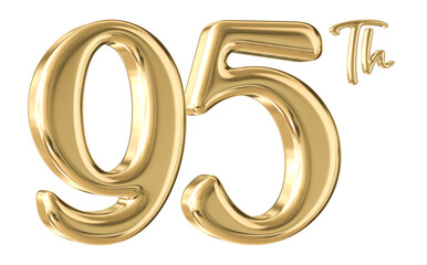 95th Anniversary Gold Number 3D
