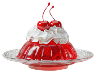 PNG  Delicious cherry gelatin dessert treat