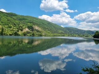 lake and mountains