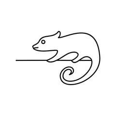 simple line chameleon logo design template. exotic reptile icon sign and symbol.