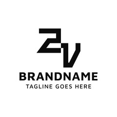 Letters ZV Monogram Logo Set, suitable for any business with VZ or ZV initials