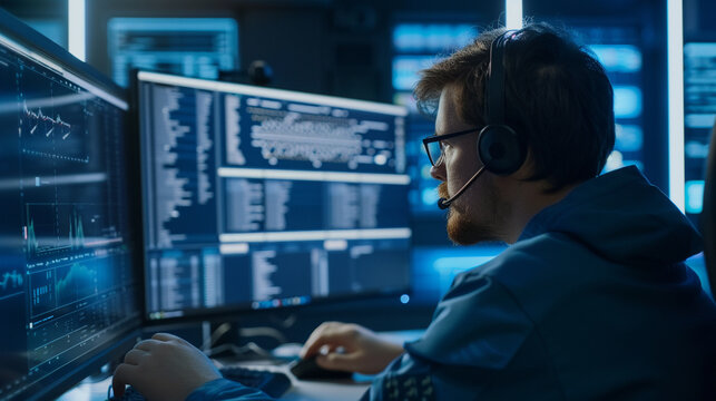 a data scientist using machine learning models on a computer.