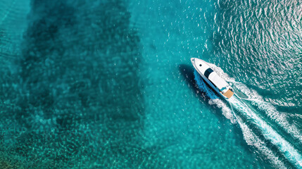 Naklejka premium boat on the sea