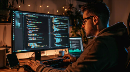 a programmer debugging code on a computer screen.