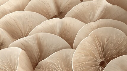   Close-up image of multiple umbrellas made from fabric material
