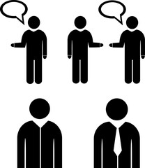 Vector set of vector icons of people.	