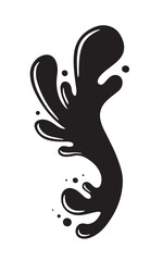 Water drops, black sea ocean waves stencil. Liquid elements, cry droplet icons vector set. Ink, sauce, river isolated splashes	
