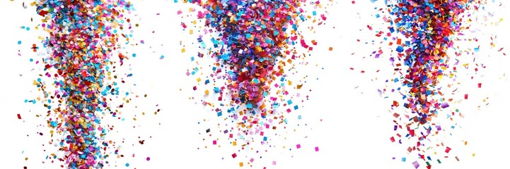 Vibrant confetti in an array of colors celebrates joy and festivity, perfect for party themes and cheerful events.