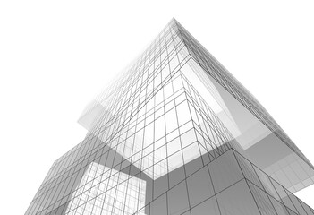 Fototapeta premium Modern building architectural 3d rendering 3d illustration