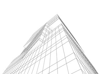 Modern building architectural 3d rendering 3d illustration