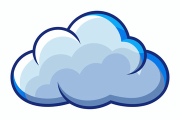 Cloud with White Background Vector Illustration, Cartoon, Clipart, and Line Art Design, Cloud vector illustration, cartoon, clipart, and line art with a white background