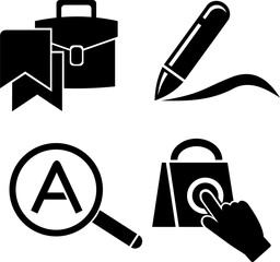 A set of vector business icons. Flat design.