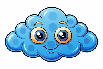 Cloud with White Background Vector Illustration, Cartoon, Clipart, and Line Art Design, Cloud vector illustration, cartoon, clipart, and line art with a white background
