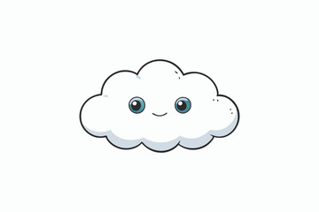 Cloud with White Background Vector Illustration, Cartoon, Clipart, and Line Art Design, Cloud vector illustration, cartoon, clipart, and line art with a white background