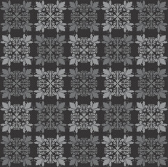  Seamless pattern of modern batik black grey