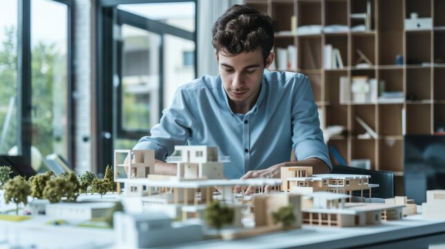 The architect with models - Powered by Adobe