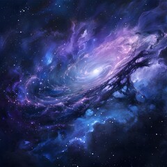  space to a spiral galaxy and stars