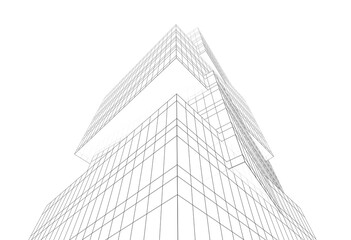 Modern building architectural 3d rendering 3d illustration