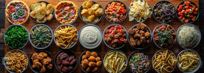 Assorted Takeout Food on Table