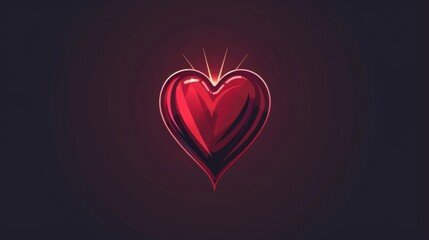illustration of a red heart. logo concept