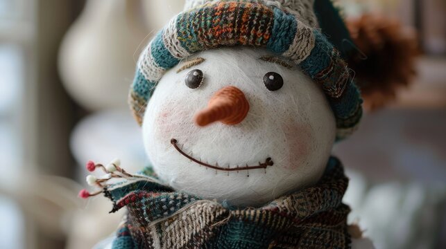 Handcrafted snowman toy