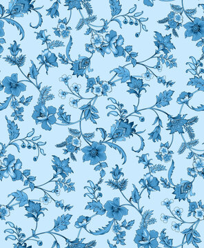Seamless,Geometric,Ethnic,Style,Pattern,Allover,Multi,Flowers,Ornament,Manual