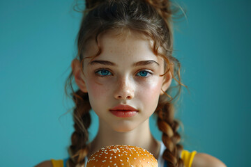 Naklejka premium Unhealthy Fast Food Burger