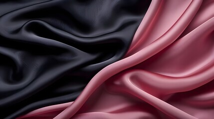 Obraz premium Abstract Draped Fabric Background in Pink and Black.