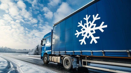 Cold Chain Logistics - A cold chain truck with a good cold storage/freezer reserve on the move

