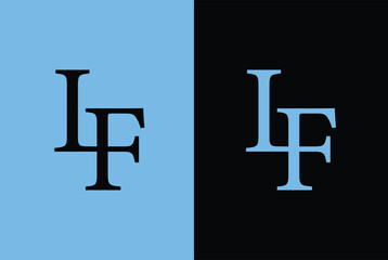 LF or FL Letter Initial Logo Design, Vector Template	