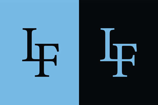 LF or FL Letter Initial Logo Design, Vector Template	