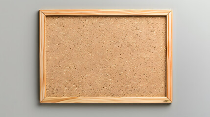 Fototapeta premium Cork Board with Wooden Frame on Solid Color Background.