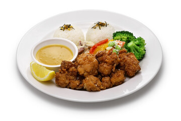 Fototapeta premium homemade mochiko chicken plate, Hawaiian food