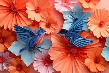 Paper Birds and Flowers