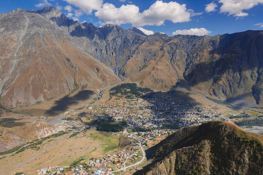 Stepantsminda, formerly Kazbegi, a townlet in the Mtskheta-Mtianeti region of north-eastern Georgia; Stepantsminda, Mtskheta-Mtianeti, Georgia