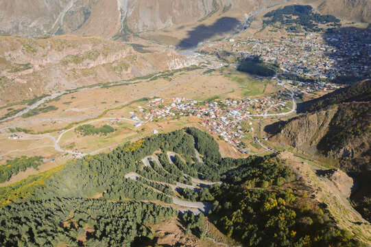 Stepantsminda, formerly Kazbegi, a townlet in the Mtskheta-Mtianeti region of north-eastern Georgia; Stepantsminda, Mtskheta-Mtianeti, Georgia
