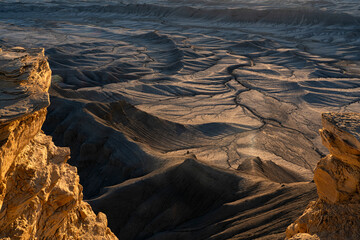Moonscape Overlook overlooks Utah's Blue Valley. It is called this due to the lunar appearance of the valley; Hanksville, Utah, United States of America