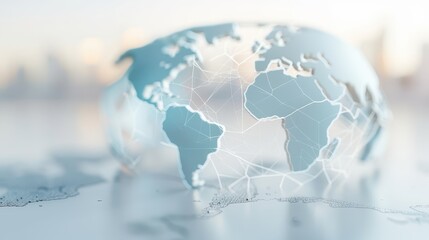 A globe with a network of lines drawn on it